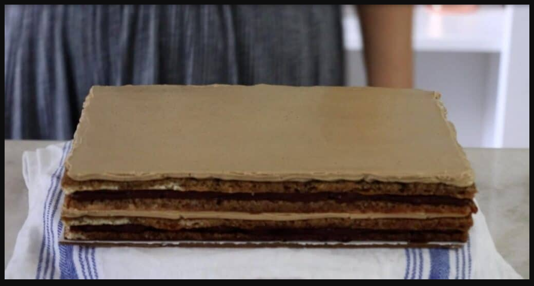 Final stacked cake before glazing